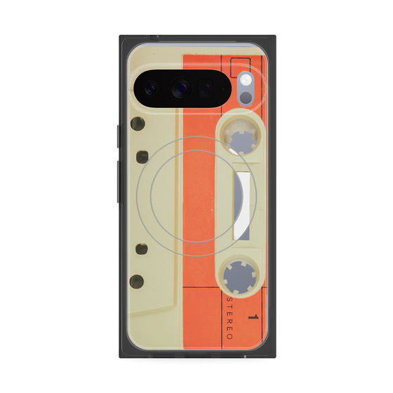 Premium Square Case with Pixelsnap［ RETORO CASSETTE TAPE - Opacity White ］