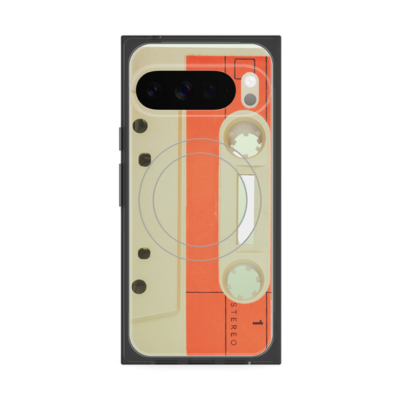 Premium Square Case with Pixelsnap［ RETORO CASSETTE TAPE - Opacity White ］