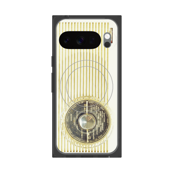 Premium Square Case with Pixelsnap［ RETORO RADIO - White ］