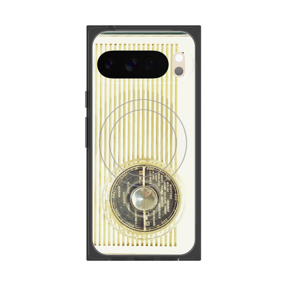 Premium Square Case with Pixelsnap［ RETORO RADIO - White ］