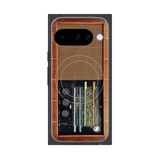 Premium Square Case with Pixelsnap［ RETORO RADIO - Brown ］