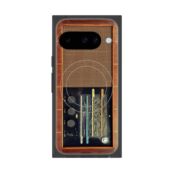 Premium Square Case with Pixelsnap［ RETORO RADIO - Brown ］