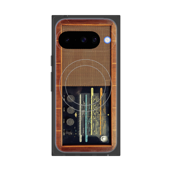 Premium Square Case with Pixelsnap［ RETORO RADIO - Brown ］