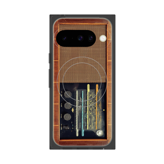 Premium Square Case with Pixelsnap［ RETORO RADIO - Brown ］