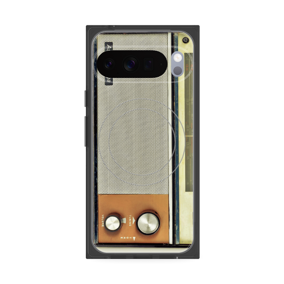 Premium Square Case with Pixelsnap［ RETORO RADIO - Orange ］