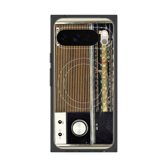 Premium Square Case with Pixelsnap［ RETORO RADIO - Black ］