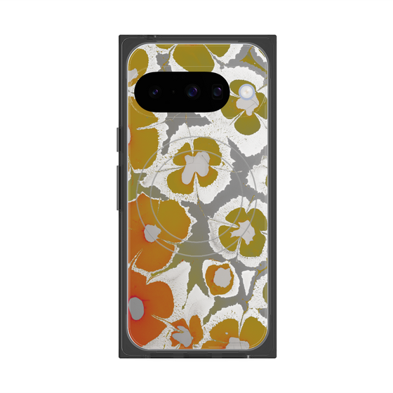 Premium Square Case with Pixelsnap［ y2k(Year2000) - Flower - Yellow Gray ］