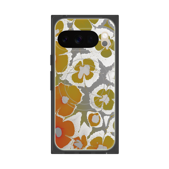 Premium Square Case with Pixelsnap［ y2k(Year2000) - Flower - Yellow Gray ］