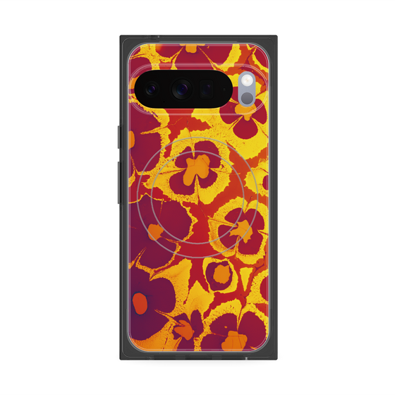 Premium Square Case with Pixelsnap［ y2k(Year2000) - Flower - Orange purple ］