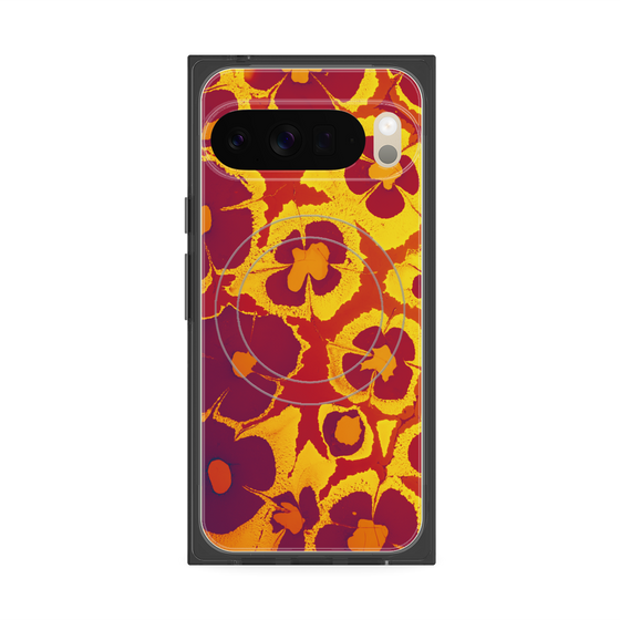 Premium Square Case with Pixelsnap［ y2k(Year2000) - Flower - Orange purple ］
