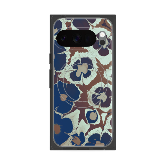Premium Square Case with Pixelsnap［ y2k(Year2000) - Flower - Brown Navy ］