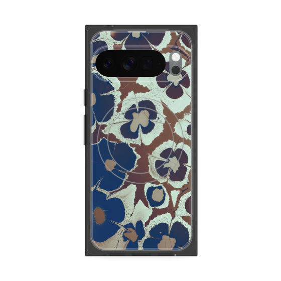 Premium Square Case with Pixelsnap［ y2k(Year2000) - Flower - Brown Navy ］