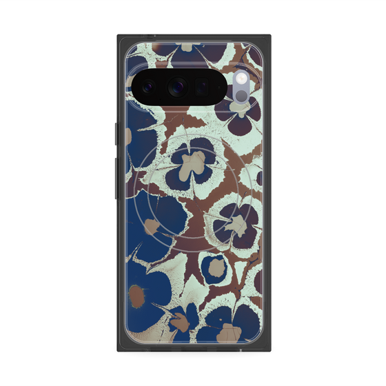 Premium Square Case with Pixelsnap［ y2k(Year2000) - Flower - Brown Navy ］