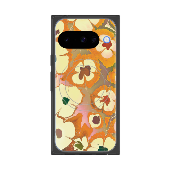 Premium Square Case with Pixelsnap［ y2k(Year2000) - Flower - Orange Pink ］