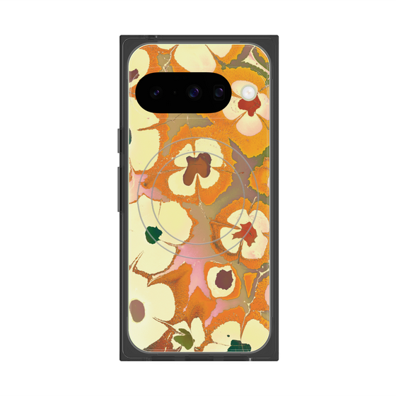 Premium Square Case with Pixelsnap［ y2k(Year2000) - Flower - Orange Pink ］