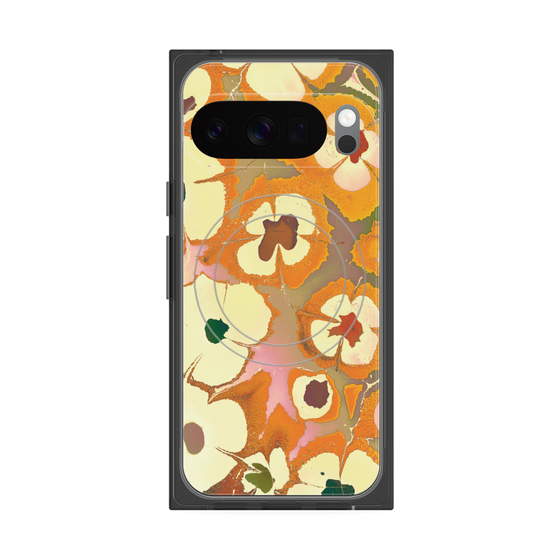 Premium Square Case with Pixelsnap［ y2k(Year2000) - Flower - Orange Pink ］