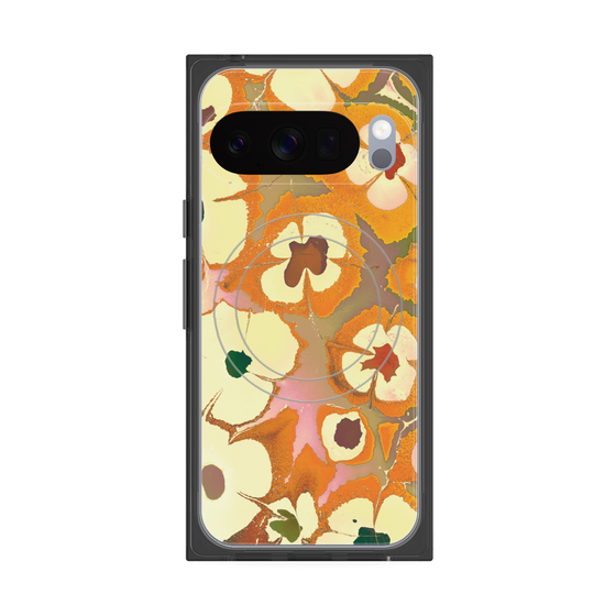 Premium Square Case with Pixelsnap［ y2k(Year2000) - Flower - Orange Pink ］
