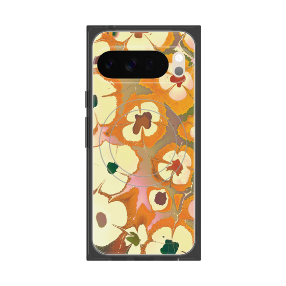 Premium Square Case with Pixelsnap［ y2k(Year2000) - Flower - Orange Pink ］