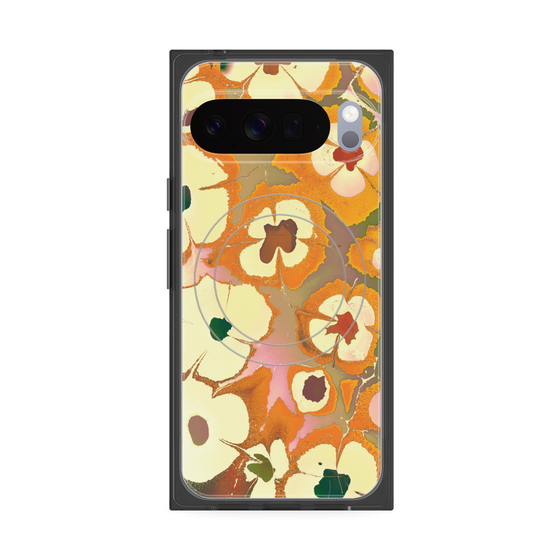 Premium Square Case with Pixelsnap［ y2k(Year2000) - Flower - Orange Pink ］