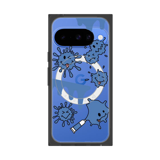 Premium Square Case with Pixelsnap［ PAINTING SMILE Blue ］