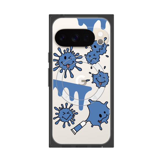 Premium Square Case with Pixelsnap［ PAINTING SMILE Blue ］