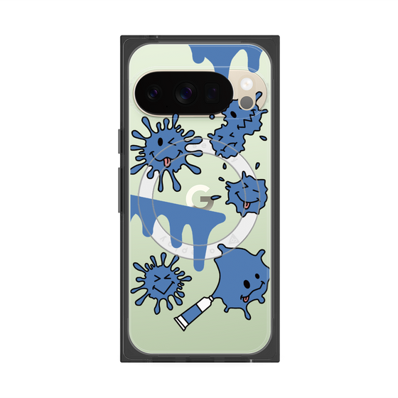Premium Square Case with Pixelsnap［ PAINTING SMILE Blue ］