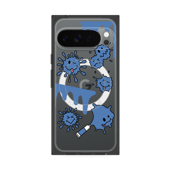 Premium Square Case with Pixelsnap［ PAINTING SMILE Blue ］