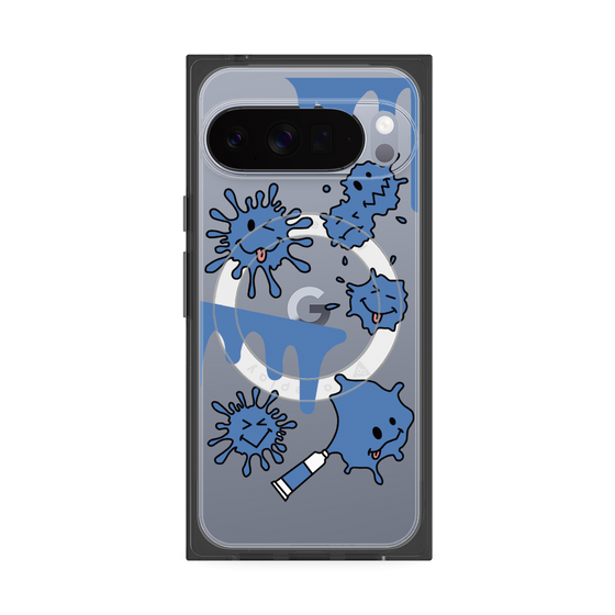 Premium Square Case with Pixelsnap［ PAINTING SMILE Blue ］