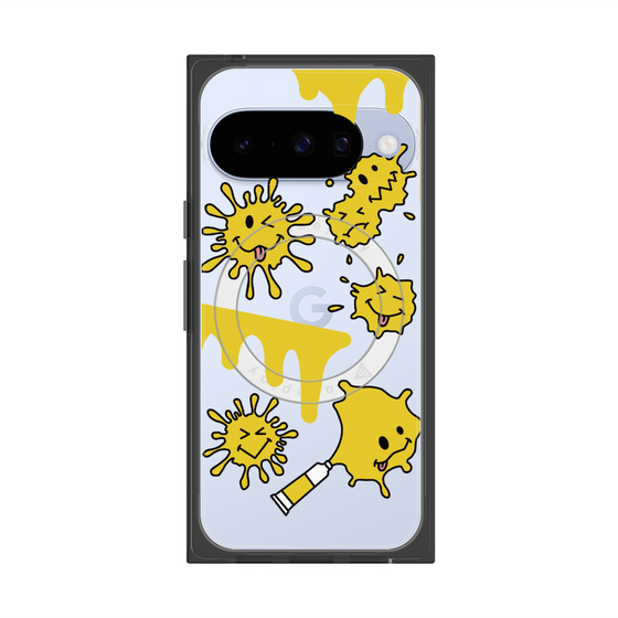 Premium Square Case with Pixelsnap［ PAINTING SMILE Yellow ］