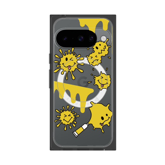 Premium Square Case with Pixelsnap［ PAINTING SMILE Yellow ］