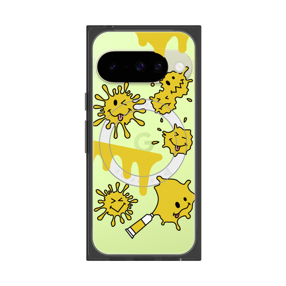 Premium Square Case with Pixelsnap［ PAINTING SMILE Yellow ］
