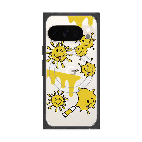 Premium Square Case with Pixelsnap［ PAINTING SMILE Yellow ］