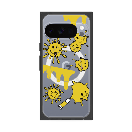 Premium Square Case with Pixelsnap［ PAINTING SMILE Yellow ］