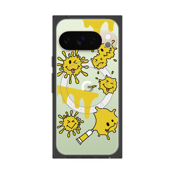 Premium Square Case with Pixelsnap［ PAINTING SMILE Yellow ］