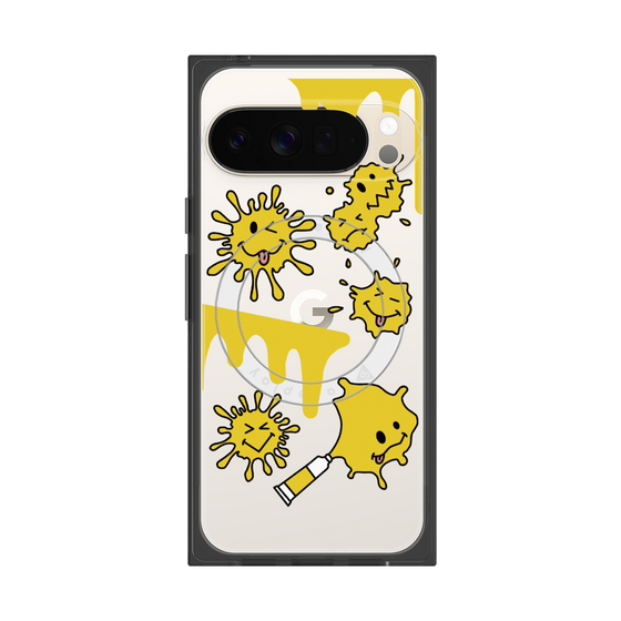 Premium Square Case with Pixelsnap［ PAINTING SMILE Yellow ］
