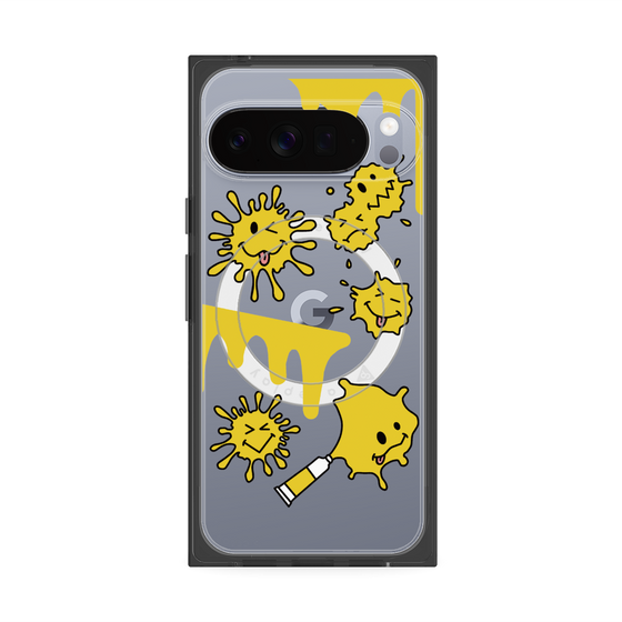 Premium Square Case with Pixelsnap［ PAINTING SMILE Yellow ］