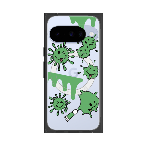 Premium Square Case with Pixelsnap［ PAINTING SMILE Green ］