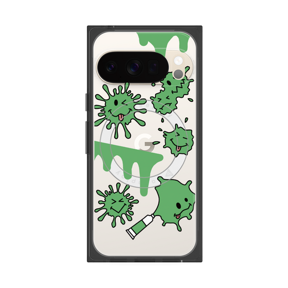Premium Square Case with Pixelsnap［ PAINTING SMILE Green ］