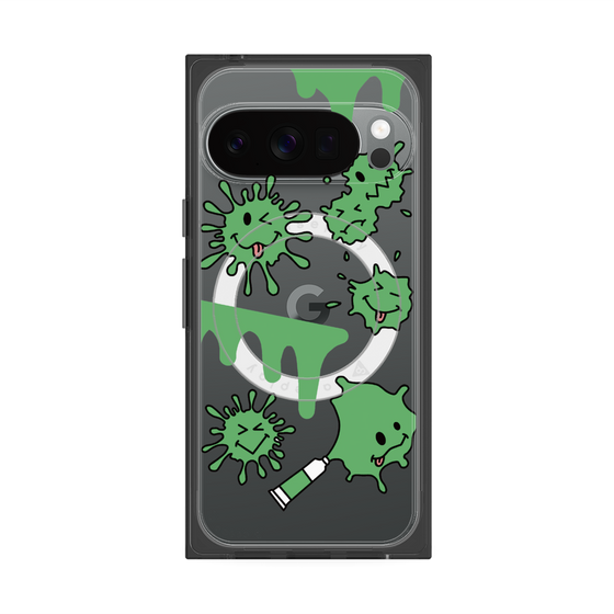 Premium Square Case with Pixelsnap［ PAINTING SMILE Green ］