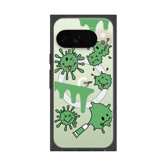 Premium Square Case with Pixelsnap［ PAINTING SMILE Green ］