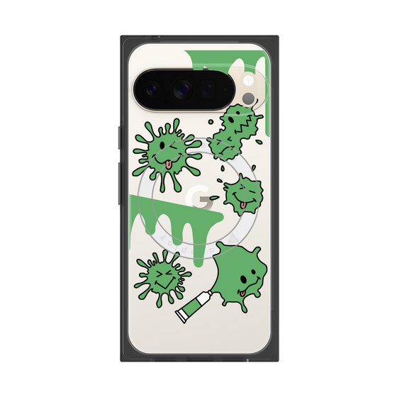 Premium Square Case with Pixelsnap［ PAINTING SMILE Green ］