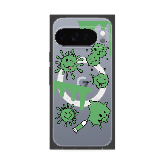 Premium Square Case with Pixelsnap［ PAINTING SMILE Green ］