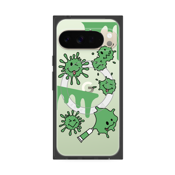 Premium Square Case with Pixelsnap［ PAINTING SMILE Green ］
