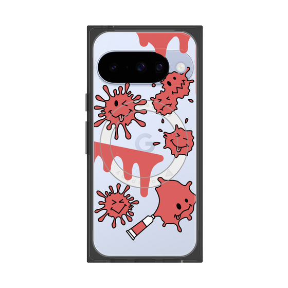 Premium Square Case with Pixelsnap［ PAINTING SMILE Red ］