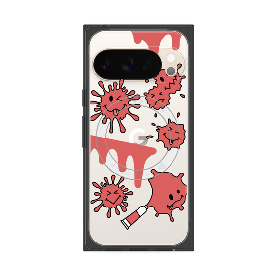 Premium Square Case with Pixelsnap［ PAINTING SMILE Red ］