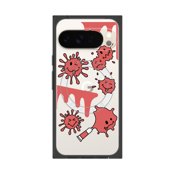 Premium Square Case with Pixelsnap［ PAINTING SMILE Red ］