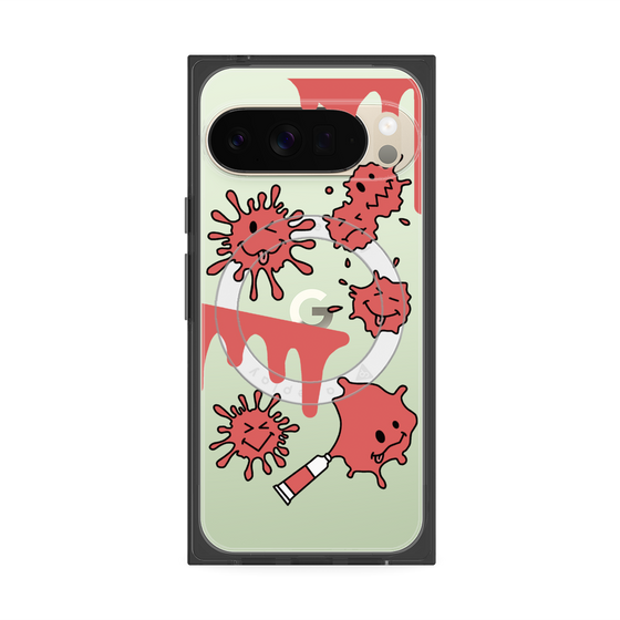 Premium Square Case with Pixelsnap［ PAINTING SMILE Red ］