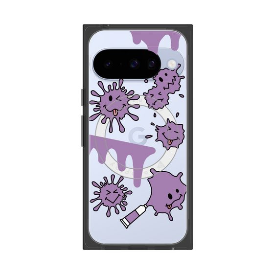 Premium Square Case with Pixelsnap［ PAINTING SMILE Purple ］