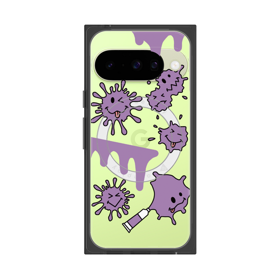 Premium Square Case with Pixelsnap［ PAINTING SMILE Purple ］