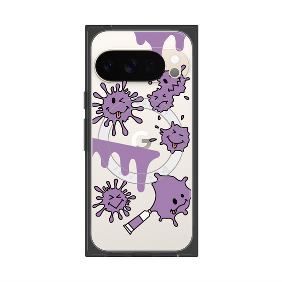 Premium Square Case with Pixelsnap［ PAINTING SMILE Purple ］